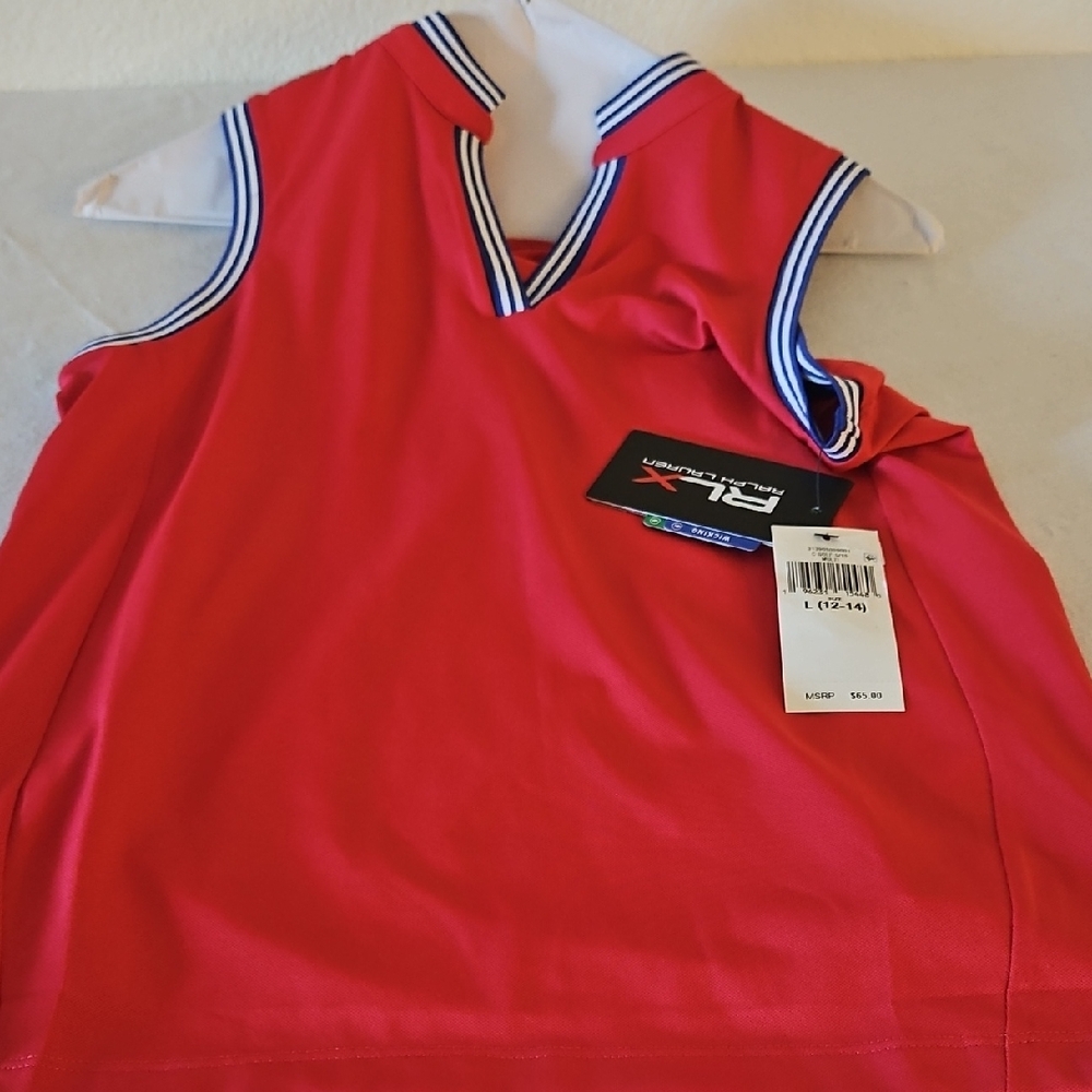 RLX Ralph Lauren Kids Polo in Red with Navy Accents